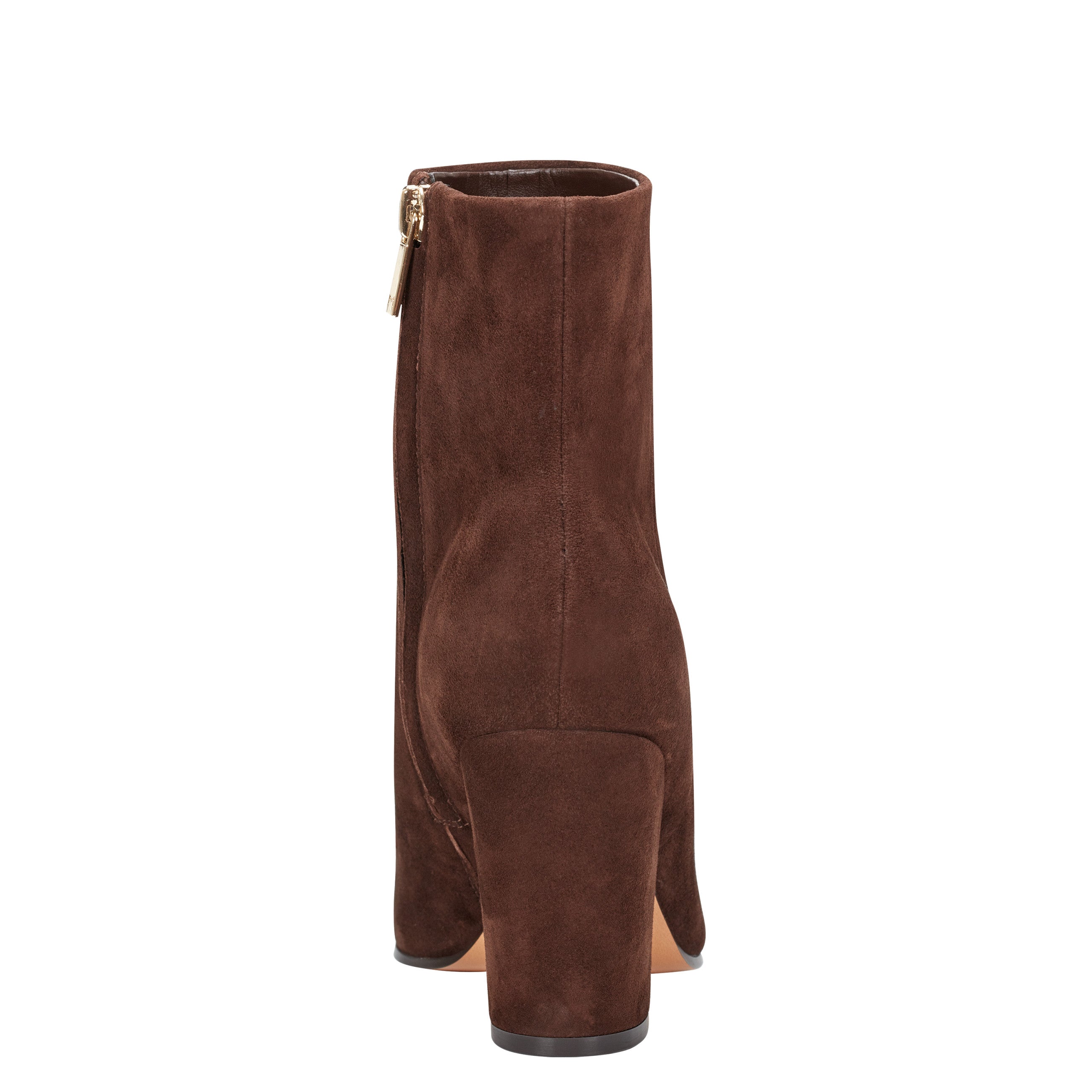 Elynna Block Heel Leather Bootie - Dark Brown Suede / Marc Fisher Discount