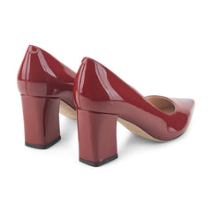 Zala Block Heel Pointy Toe Pump - Red Patent Leather / Marc Fisher For Sale