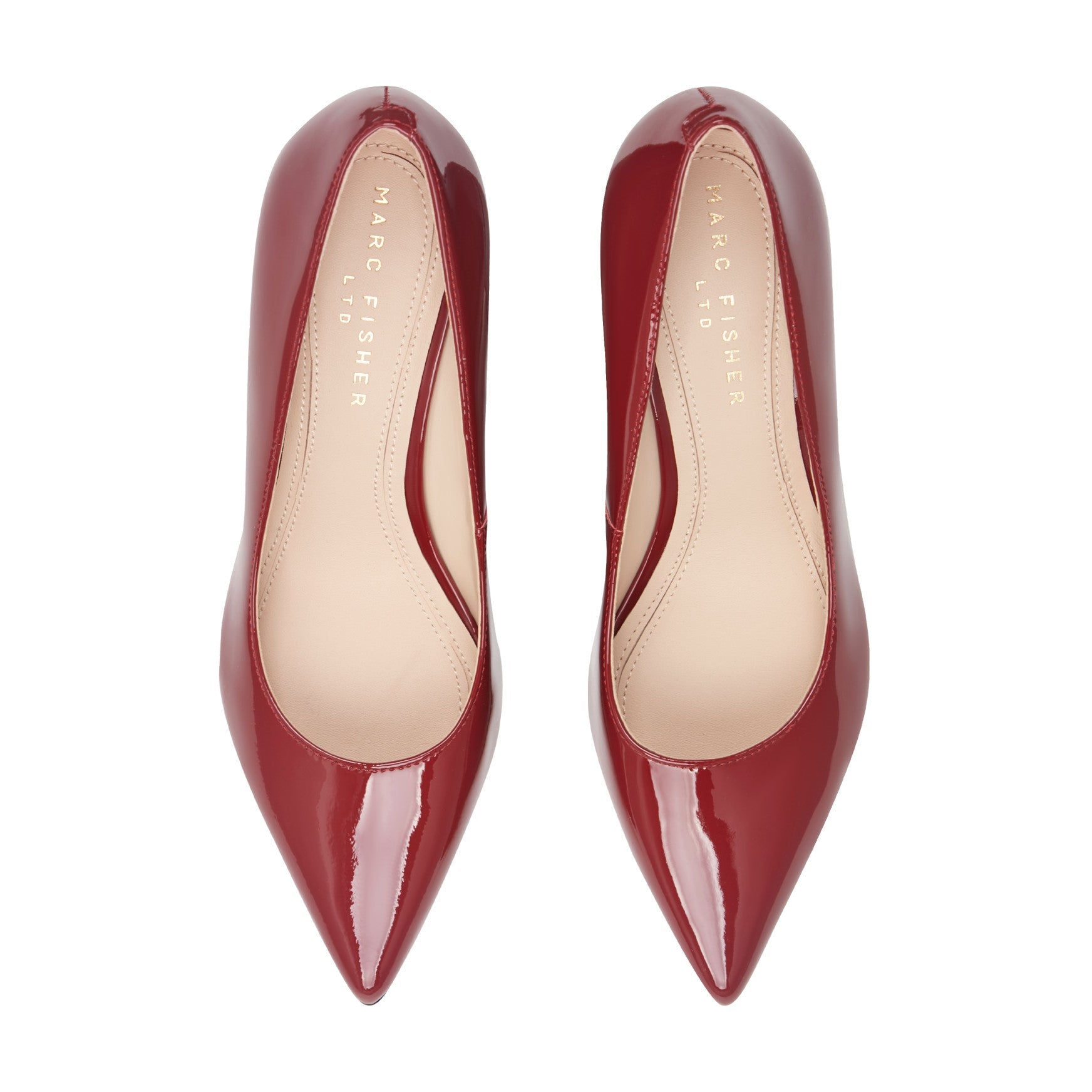 Zala Block Heel Pointy Toe Pump - Red Patent Leather / Marc Fisher For Sale