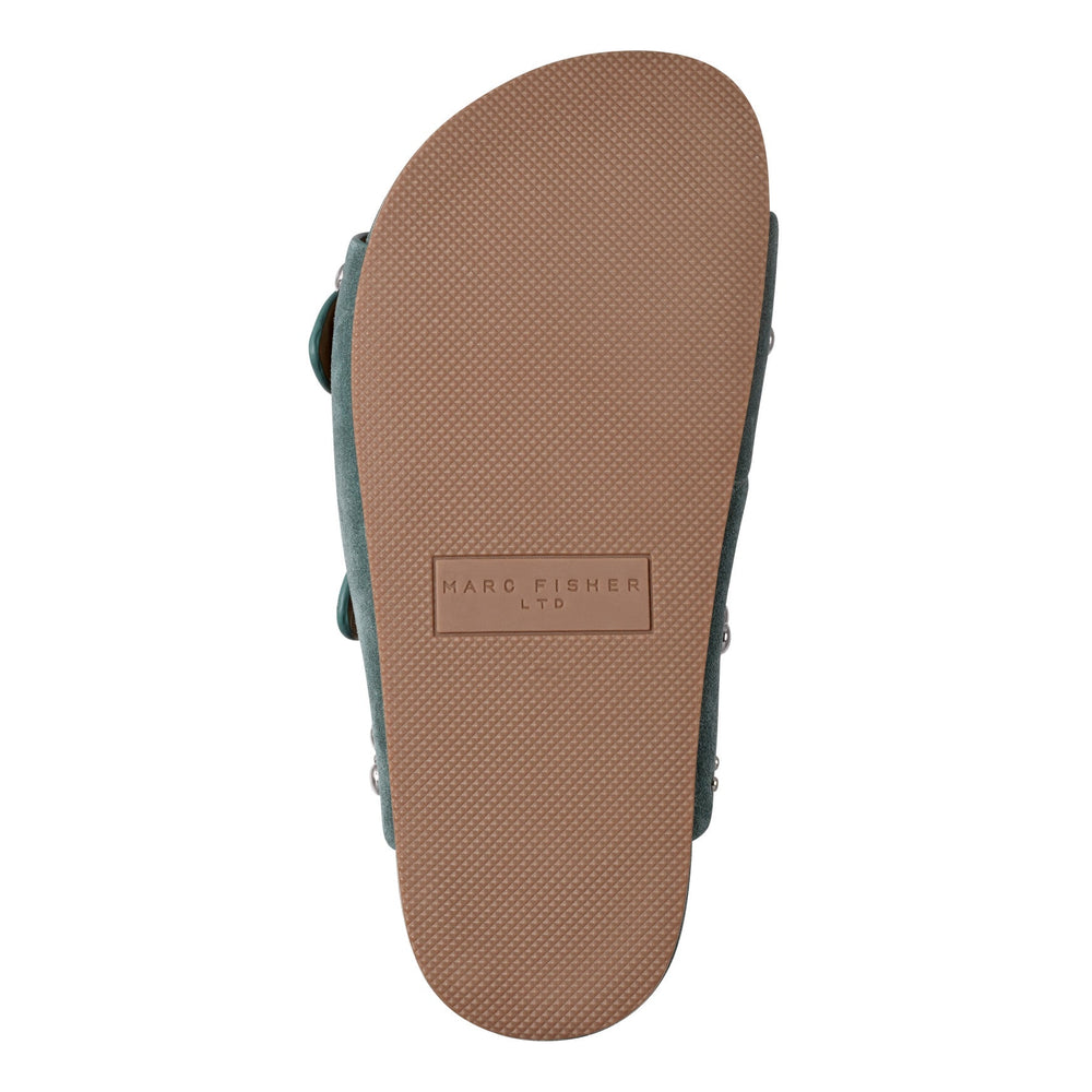 Sayge Studded Suede Footbed Sandal - Green Suede / Marc Fisher Outlet