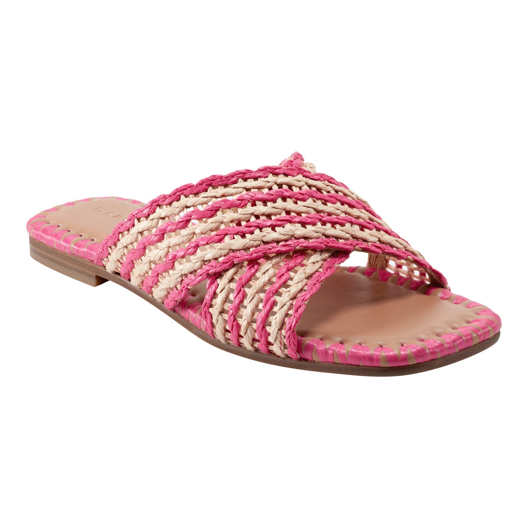 Nylie Flat Sandal - Natural/Pink / Marc Fisher US