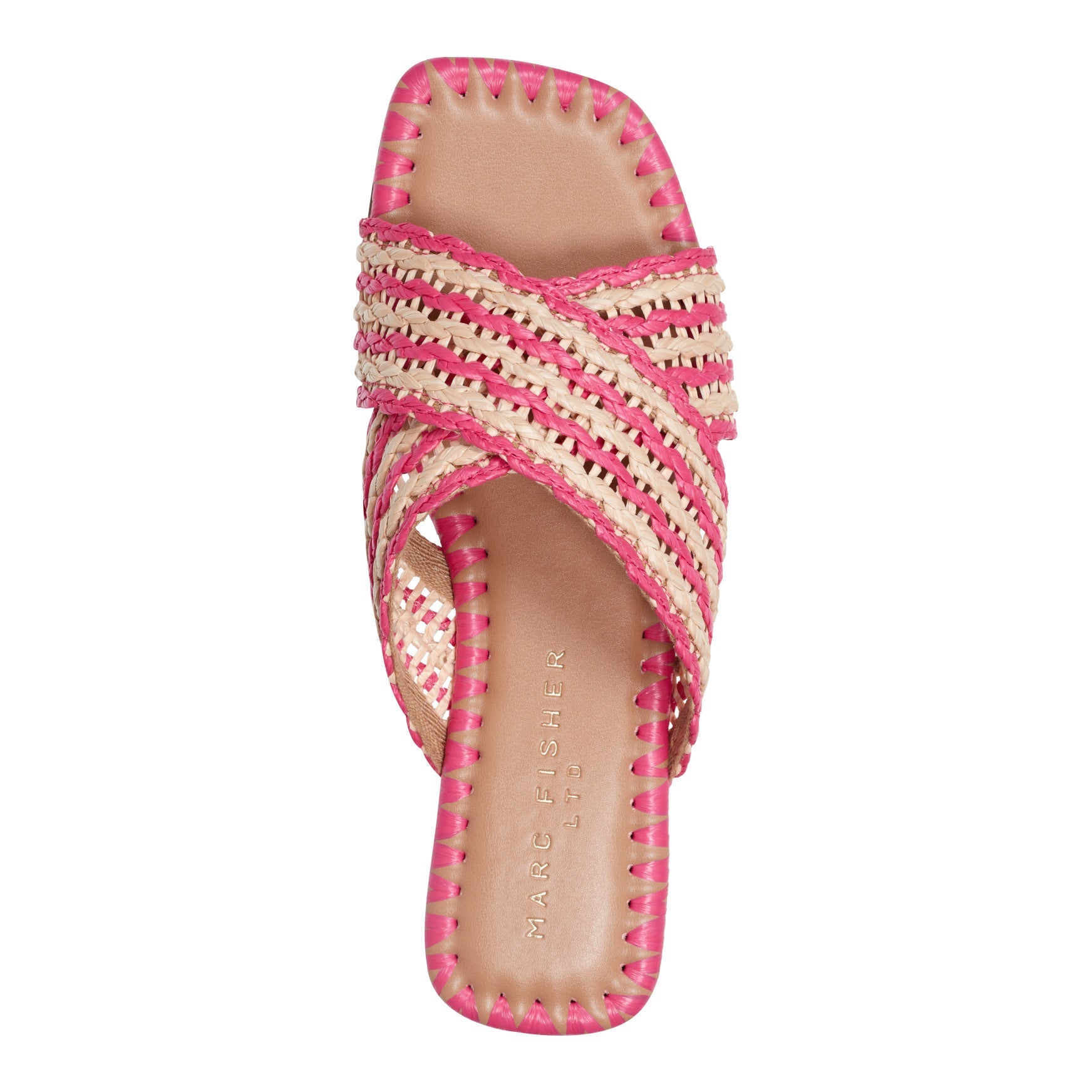Nylie Flat Sandal - Natural/Pink / Marc Fisher US