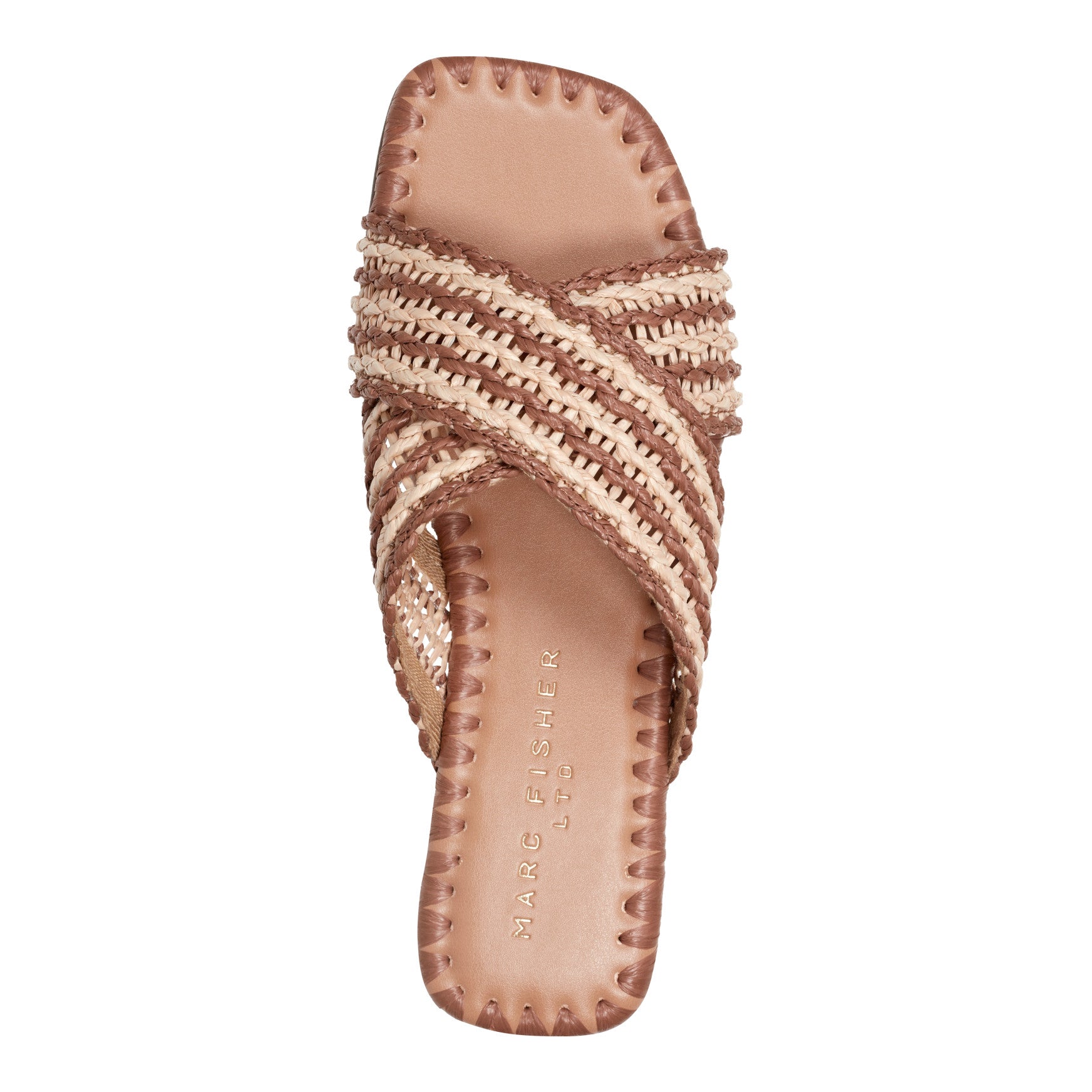 Nylie Flat Sandal - Natural/Brown / Marc Fisher Discount