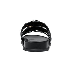 Verity Flat Leather Footbed Sandal - Black Leather / Marc Fisher Discount