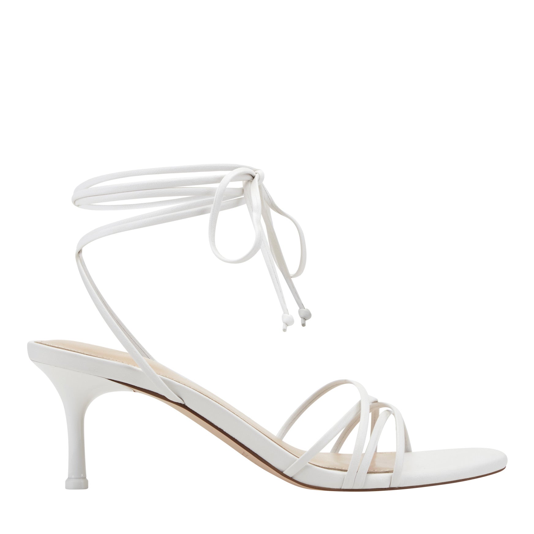Gineva Leather Ankle Wrap Sandal - White Leather / Marc Fisher Discount