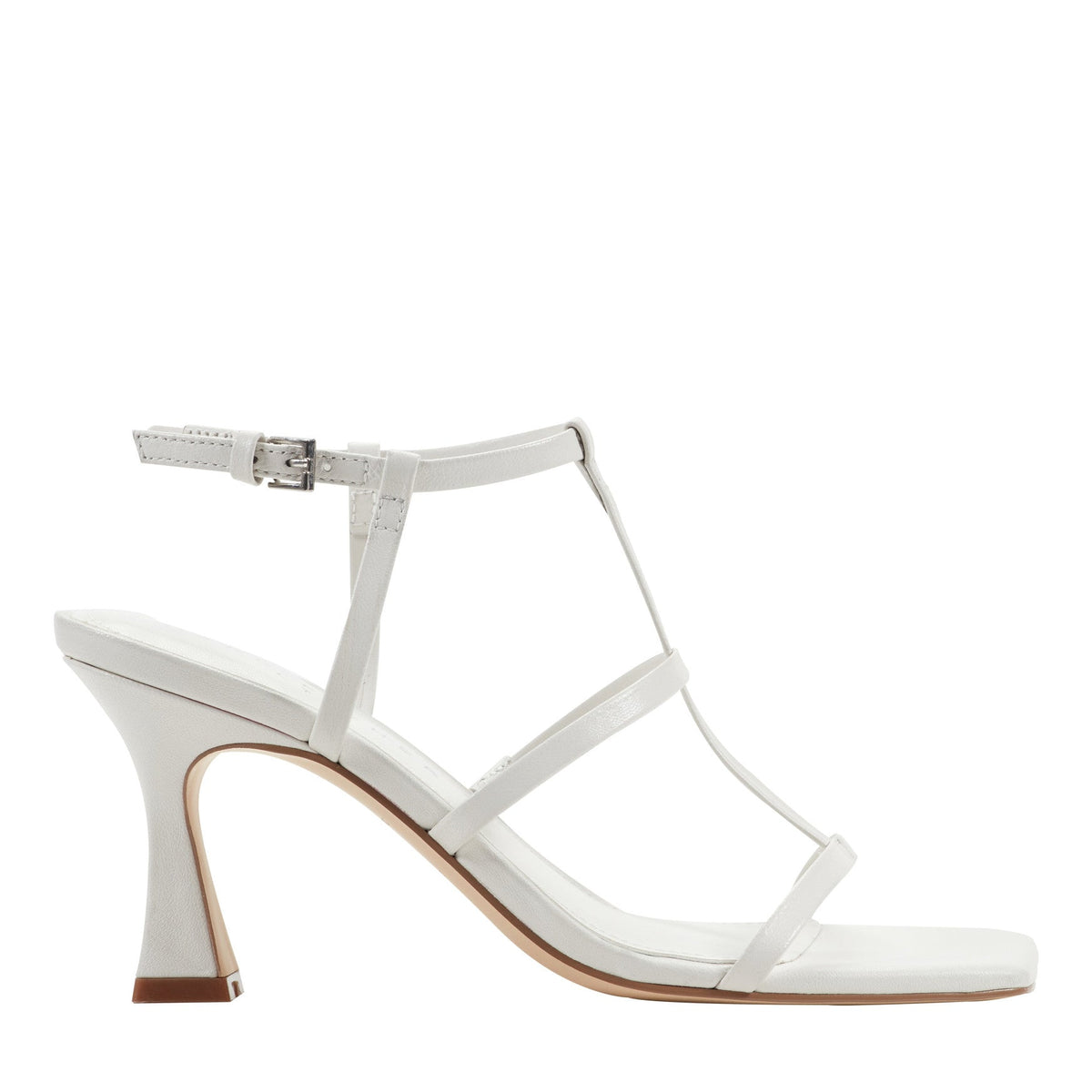 Dennie Strappy Leather Dress Sandal - White Leather / Marc Fisher Sale