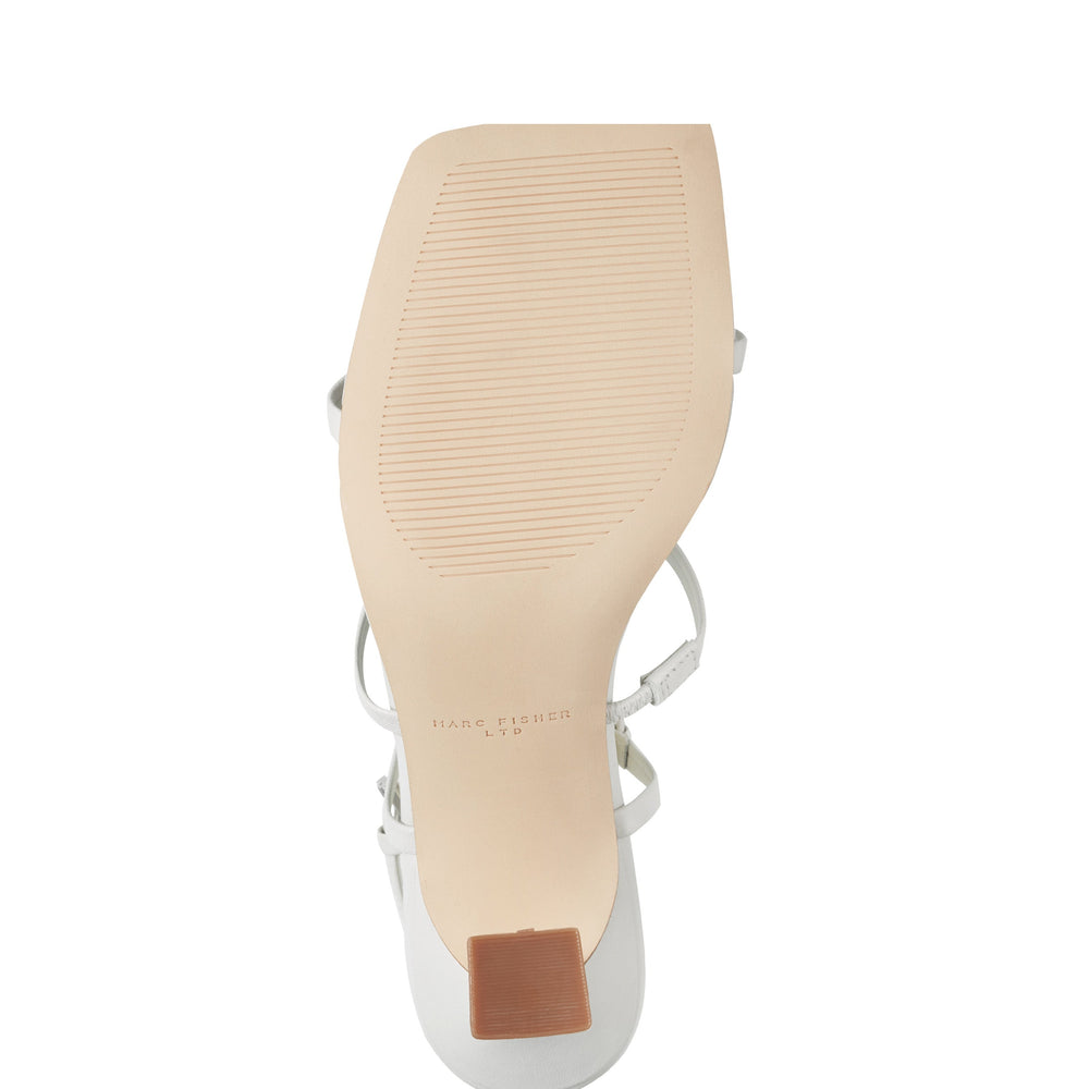 Dennie Strappy Leather Dress Sandal - White Leather / Marc Fisher Sale