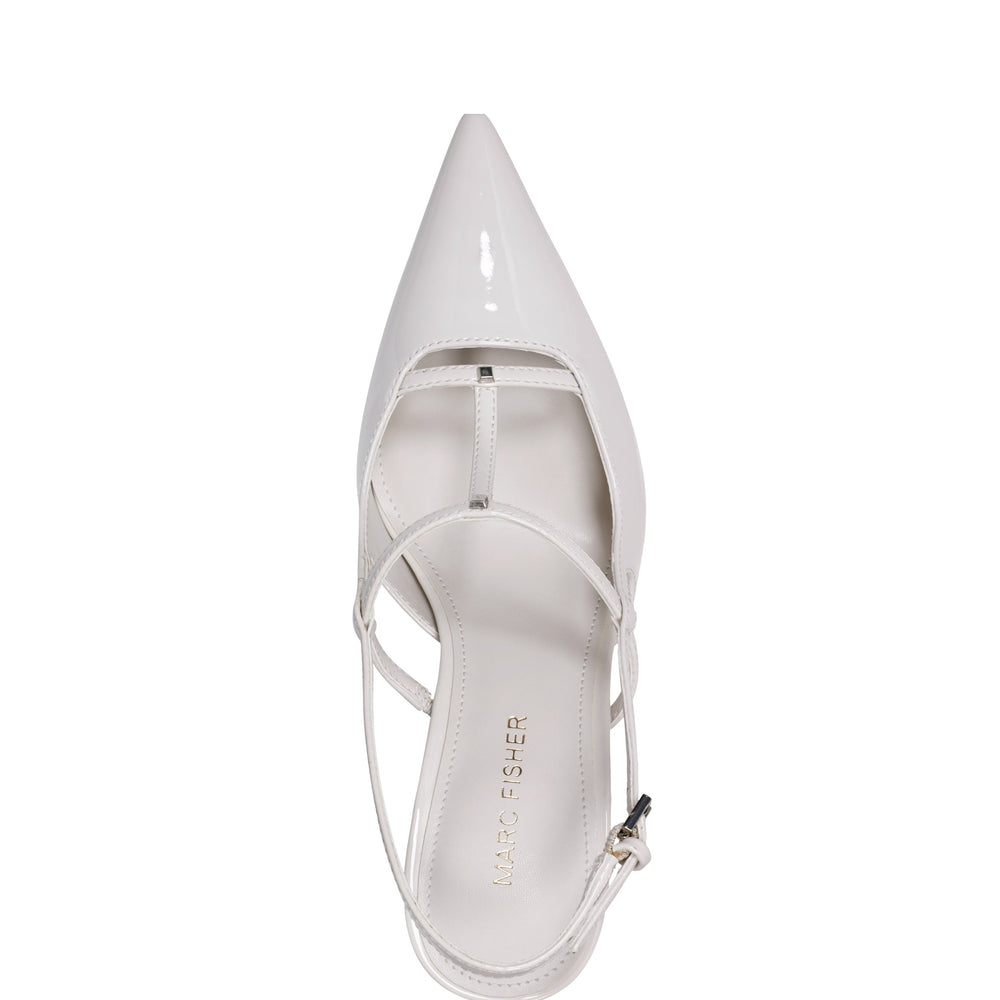 Remmi Strappy Slingback Pump - White Patent / Marc Fisher Outlet