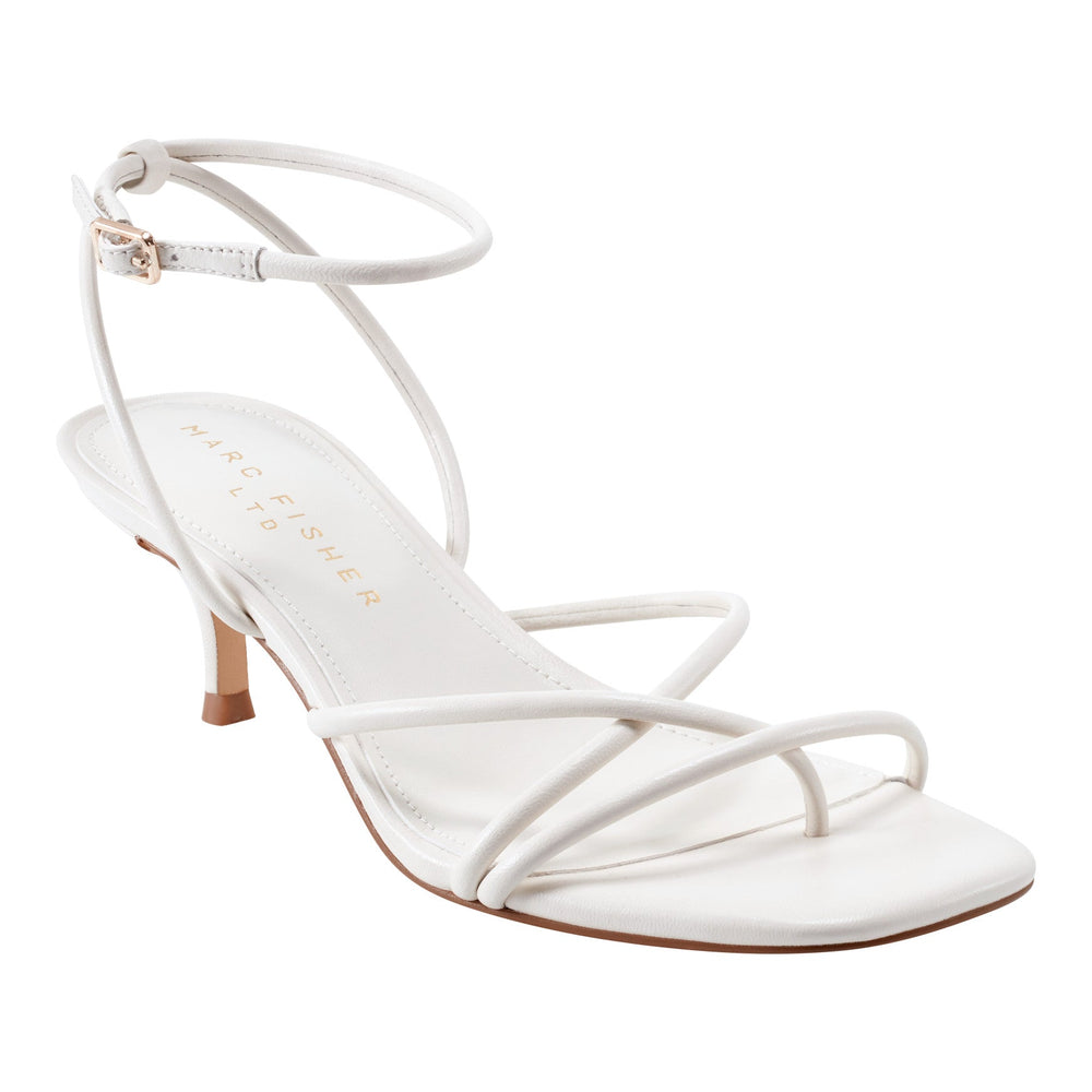 Ballen Leather Ankle Strap Sandal - White Leather / Marc Fisher On Sale