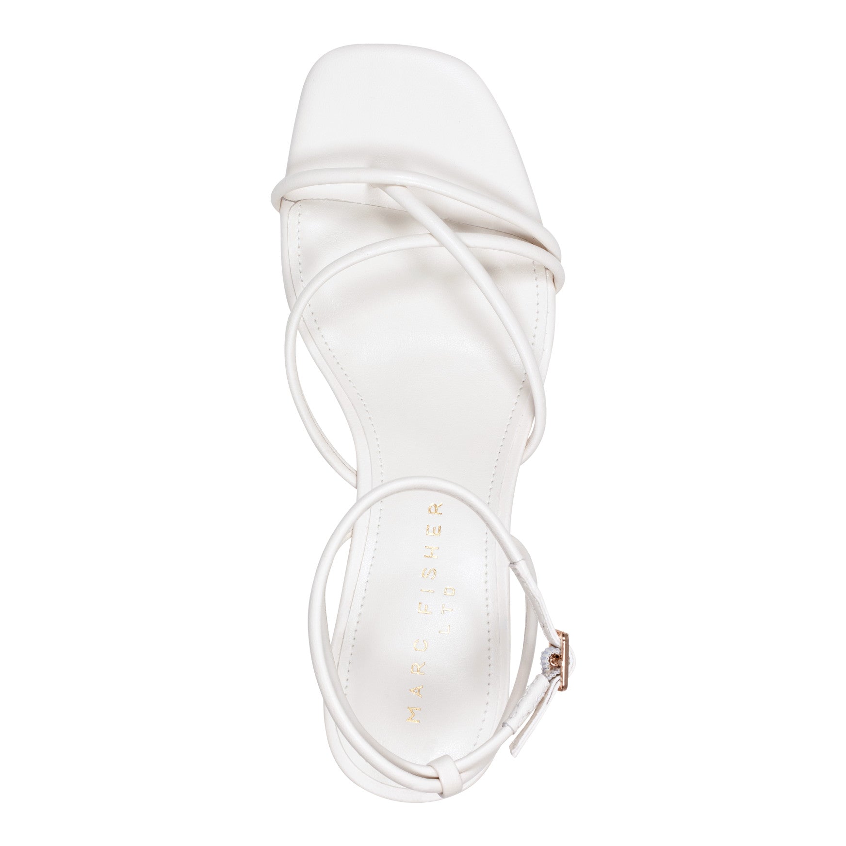 Ballen Leather Ankle Strap Sandal - White Leather / Marc Fisher On Sale