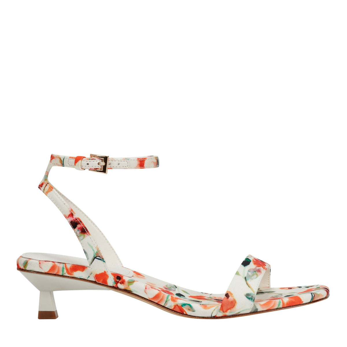 Alona Ankle Strap Sandal - White Floral / Marc Fisher Discount