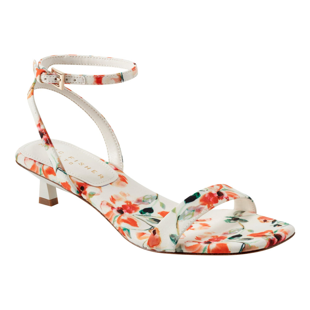 Alona Ankle Strap Sandal - White Floral / Marc Fisher Discount