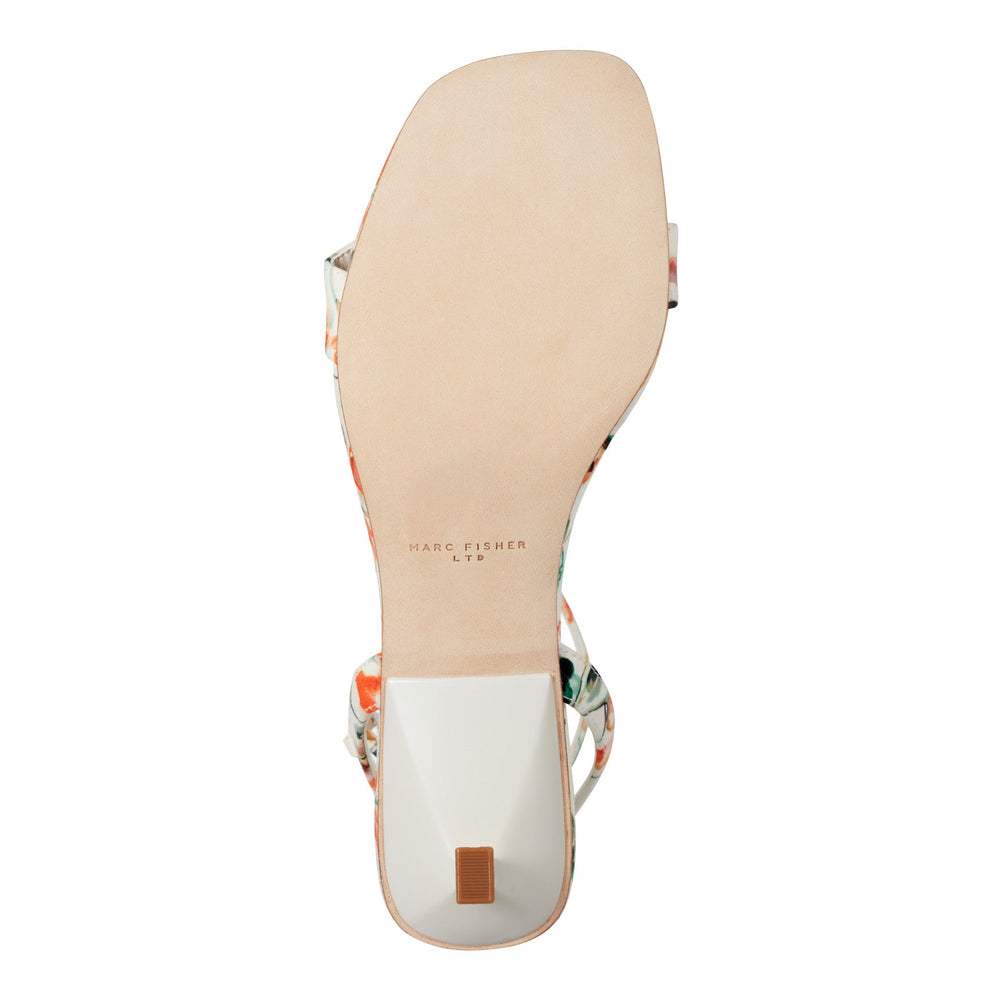 Alona Ankle Strap Sandal - White Floral / Marc Fisher Discount