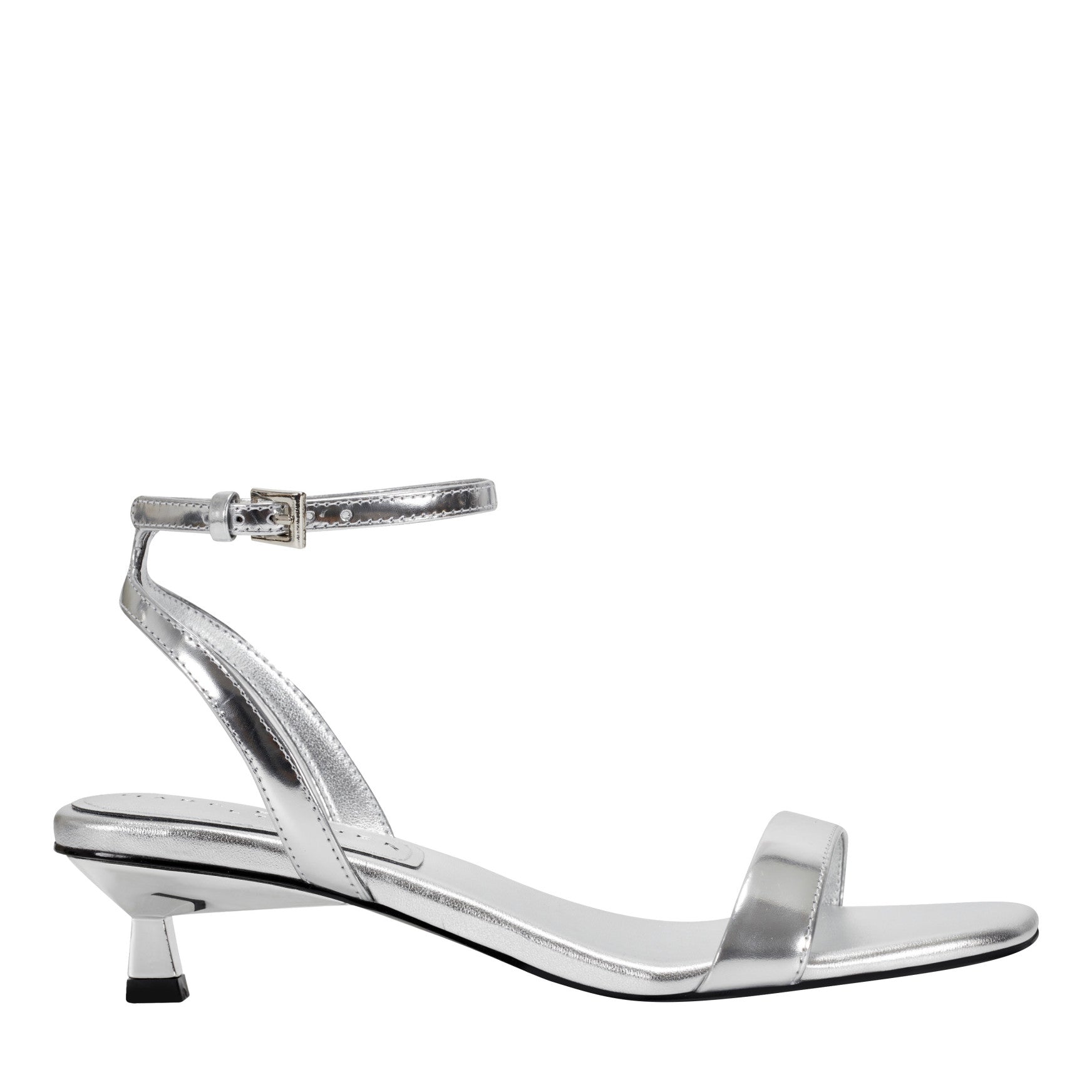 Alona Ankle Strap Sandal - Silver Leather / Marc Fisher Sale
