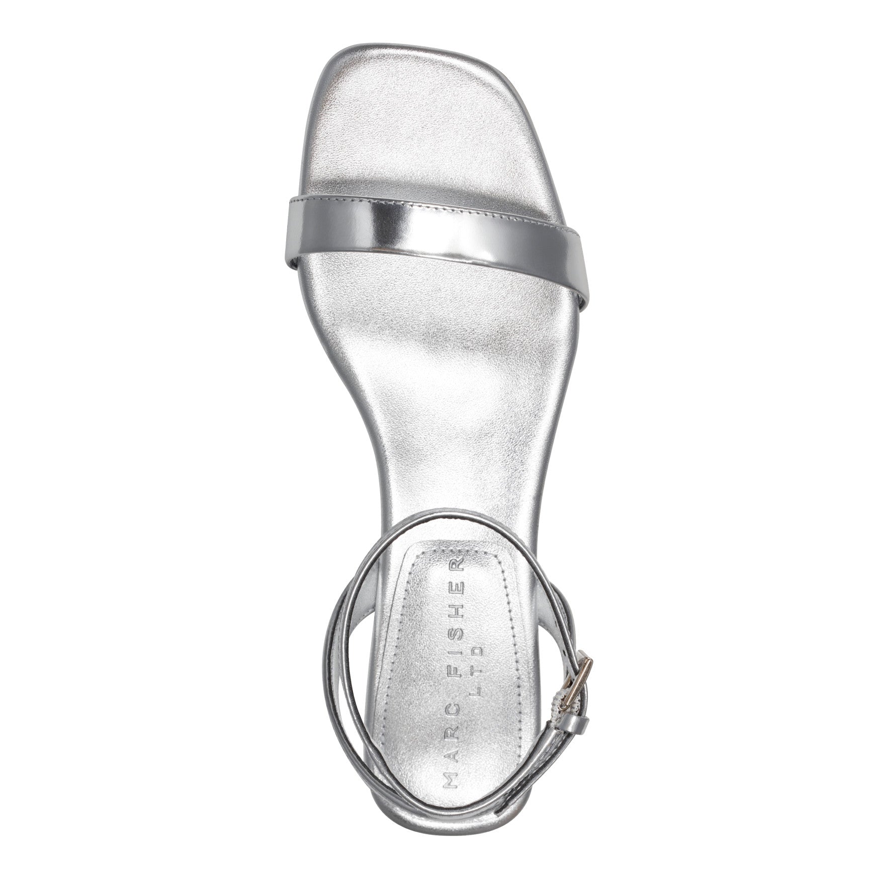 Alona Ankle Strap Sandal - Silver Leather / Marc Fisher Sale