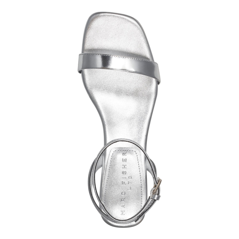 Alona Ankle Strap Sandal - Silver Leather / Marc Fisher Sale