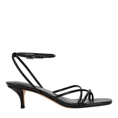 Ballen Leather Ankle Strap Sandal - Black Leather / Marc Fisher Outlet