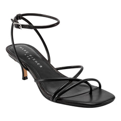 Ballen Leather Ankle Strap Sandal - Black Leather / Marc Fisher Outlet