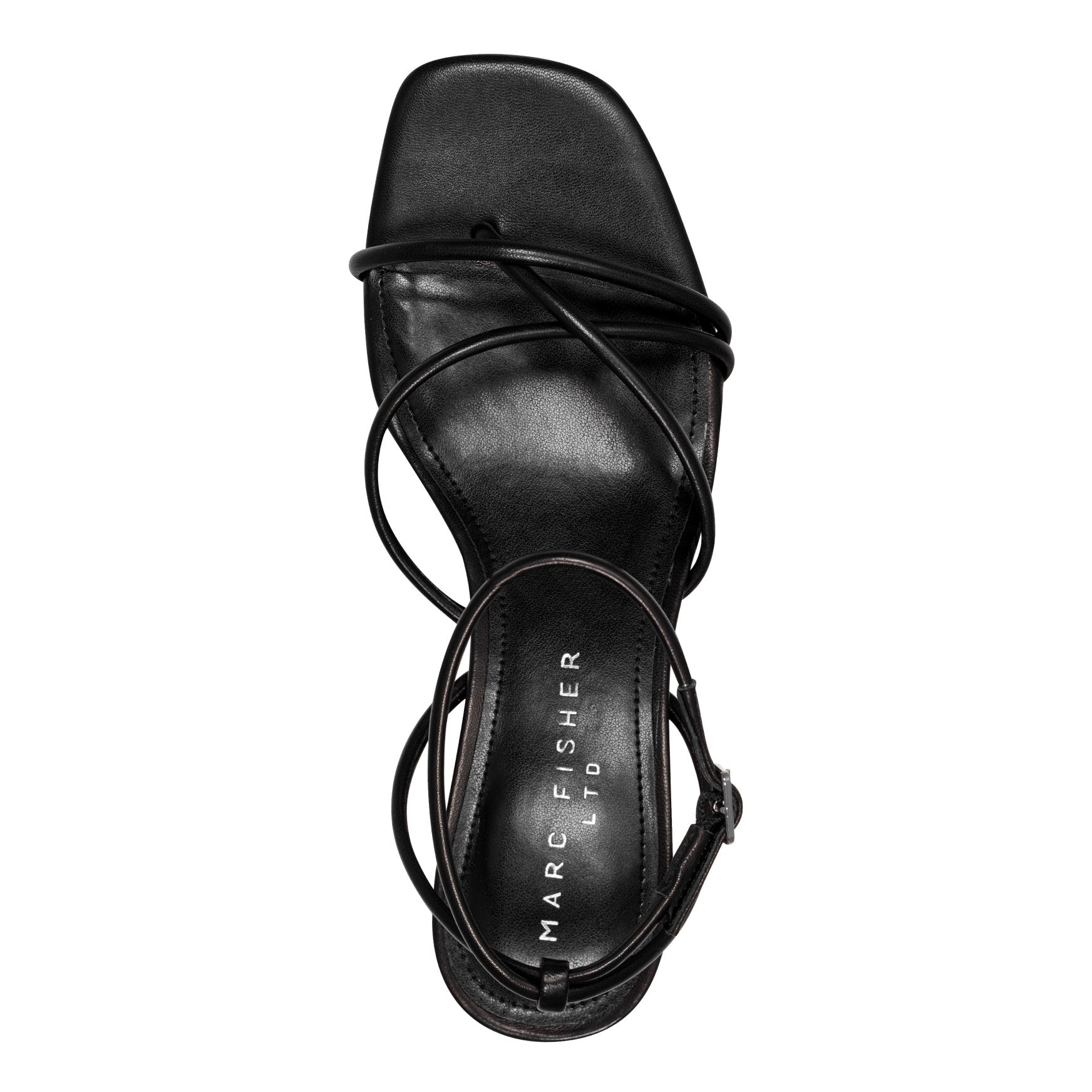 Ballen Leather Ankle Strap Sandal - Black Leather / Marc Fisher Outlet