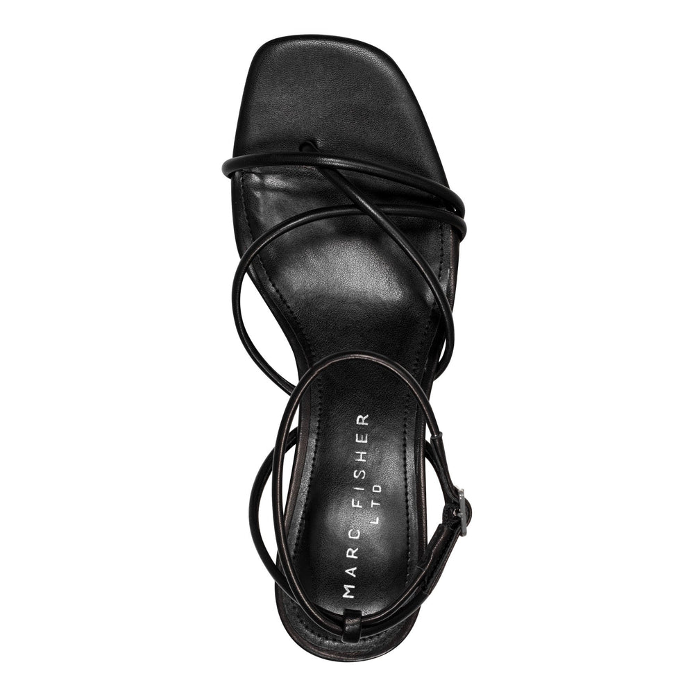 Ballen Leather Ankle Strap Sandal - Black Leather / Marc Fisher Outlet