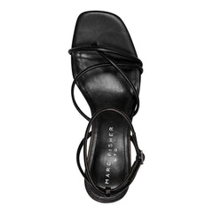 Ballen Leather Ankle Strap Sandal - Black Leather / Marc Fisher Outlet