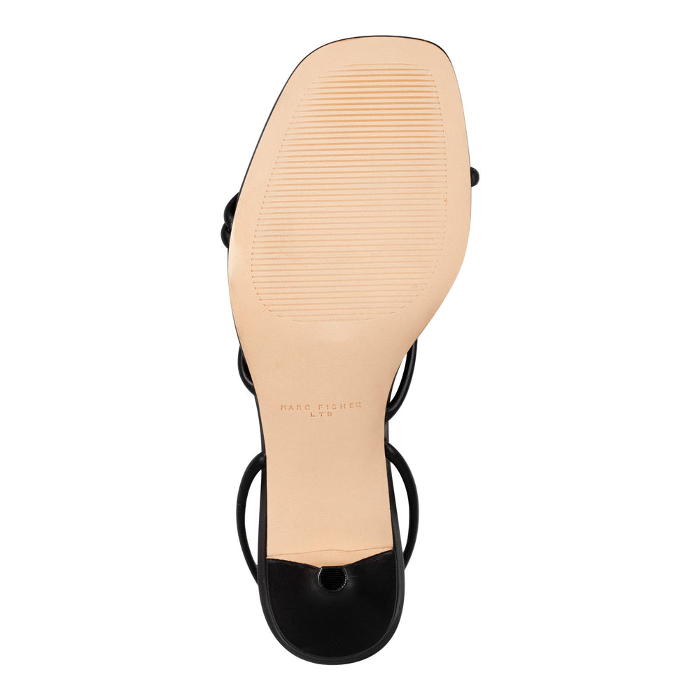Ballen Leather Ankle Strap Sandal - Black Leather / Marc Fisher Outlet