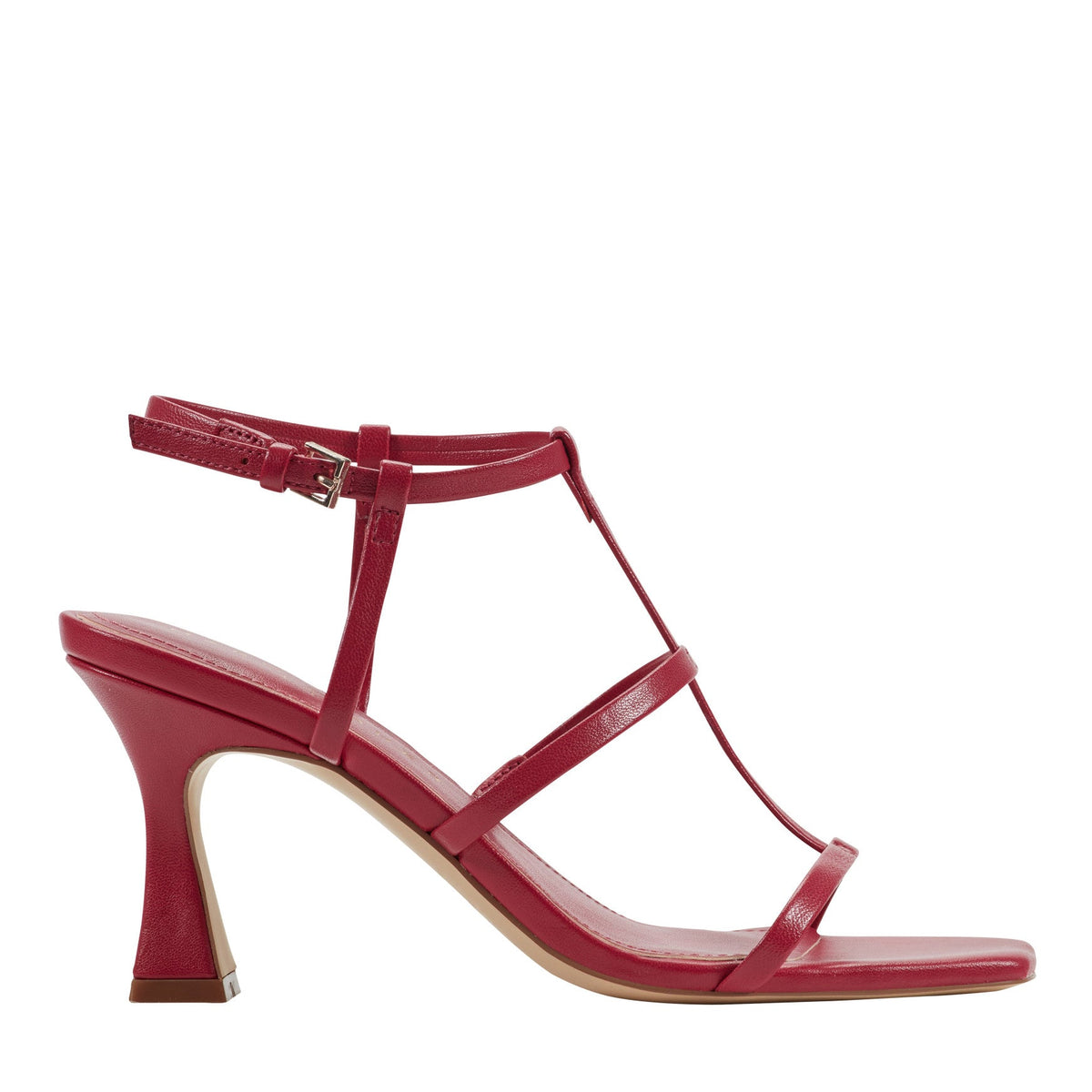 Dennie Strappy Leather Dress Sandal - Dark Pink Leather / Marc Fisher On Sale