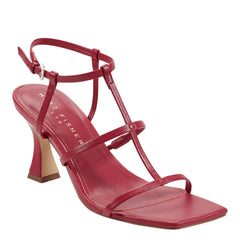 Dennie Strappy Leather Dress Sandal - Dark Pink Leather / Marc Fisher On Sale