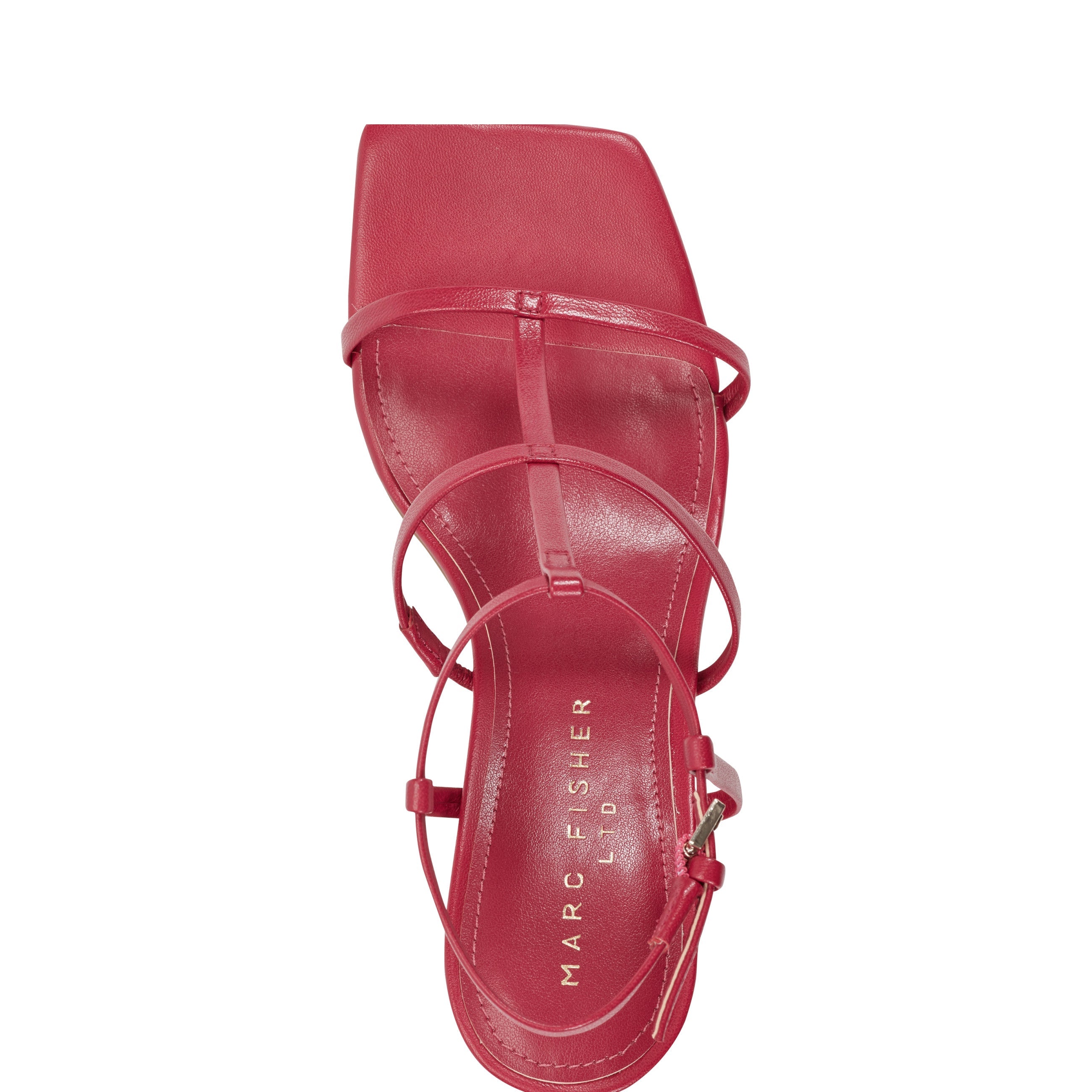 Dennie Strappy Leather Dress Sandal - Dark Pink Leather / Marc Fisher On Sale