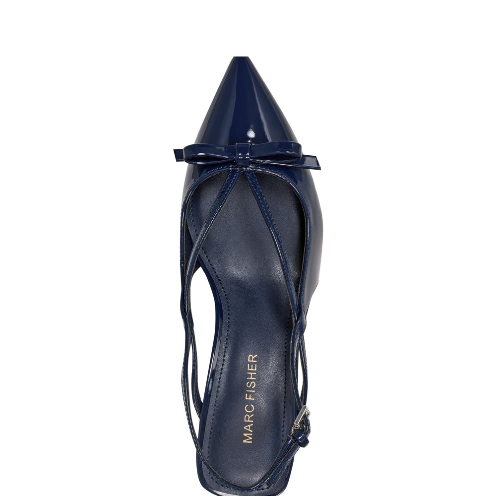 Laily Bow Slingback Pump - Navy Patent / Marc Fisher For Sale