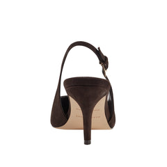 Dorie Leather Slingback Pump - Dark Brown Leather / Marc Fisher Outlet