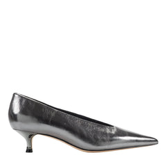 Cecile Leather Kitten Heel Pump - Silver Leather / Marc Fisher For Sale