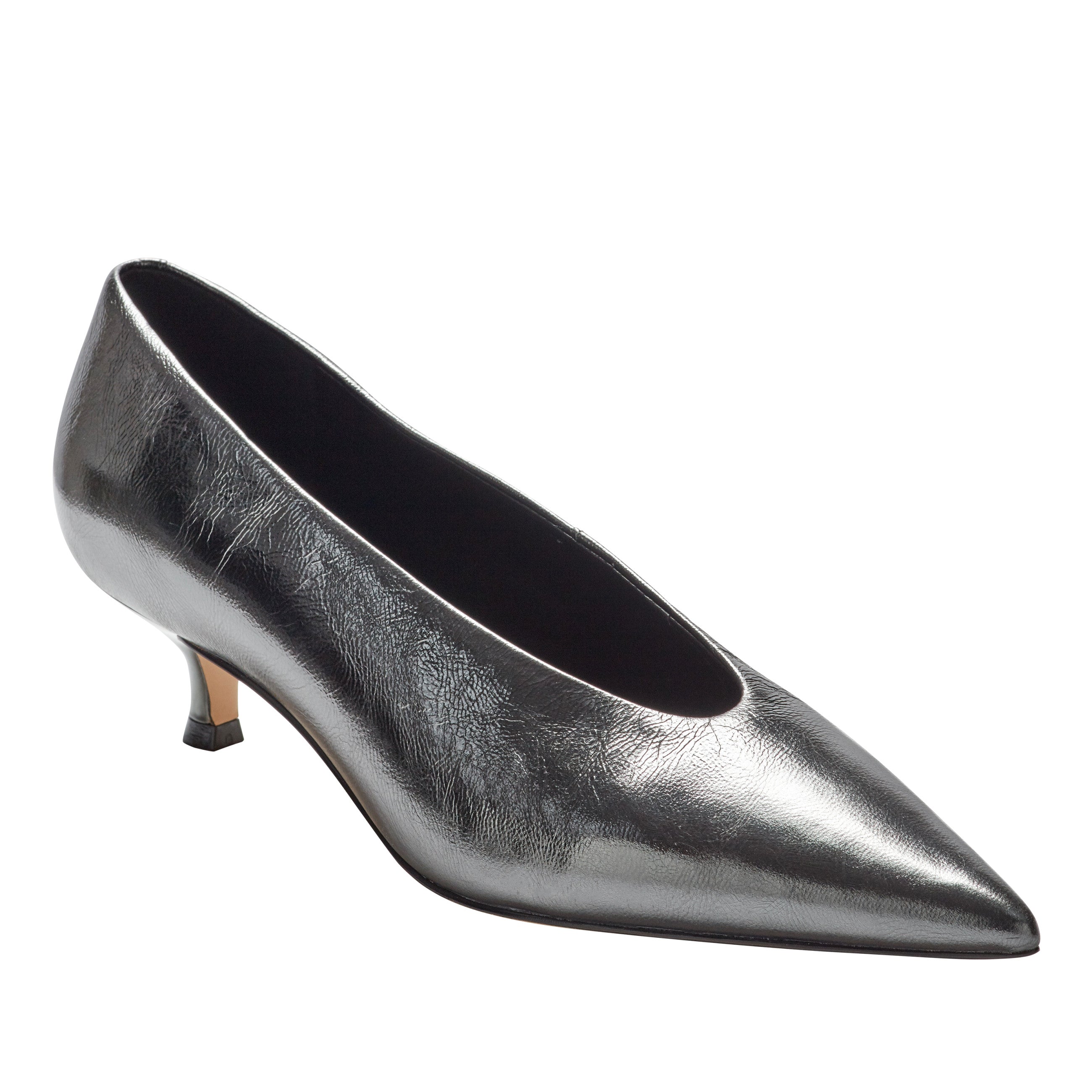 Cecile Leather Kitten Heel Pump - Silver Leather / Marc Fisher For Sale