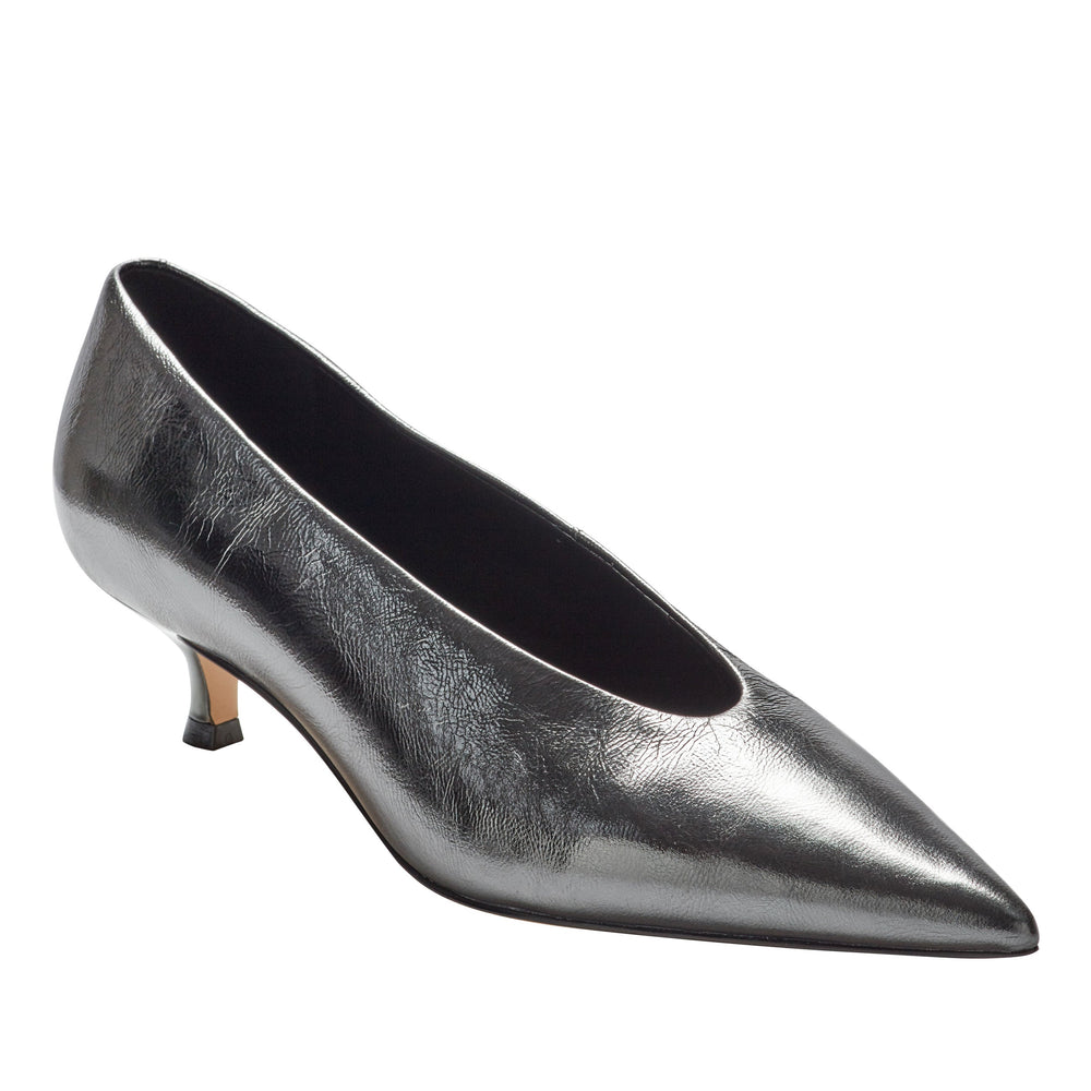 Cecile Leather Kitten Heel Pump - Silver Leather / Marc Fisher For Sale