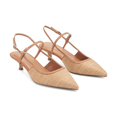 Ceddy Kitten Heel Slingback Pump - Natural Raffia / Marc Fisher Sale