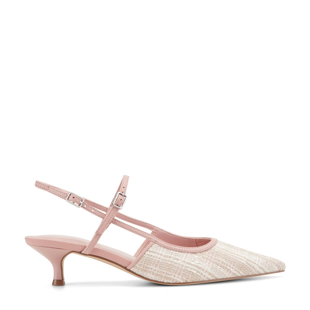 Ceddy Kitten Heel Slingback Pump - Pink Tweed / Marc Fisher Outlet