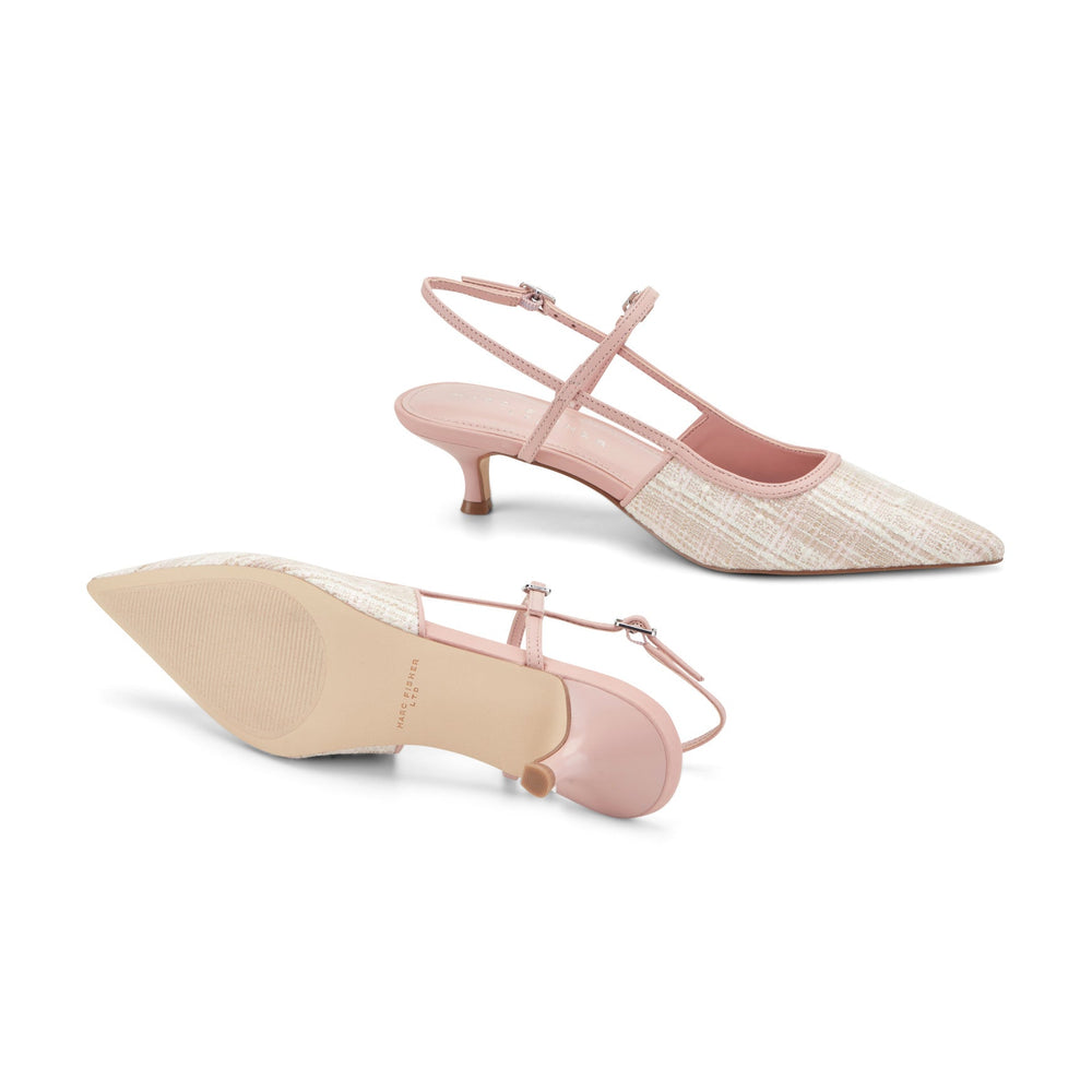 Ceddy Kitten Heel Slingback Pump - Pink Tweed / Marc Fisher Outlet