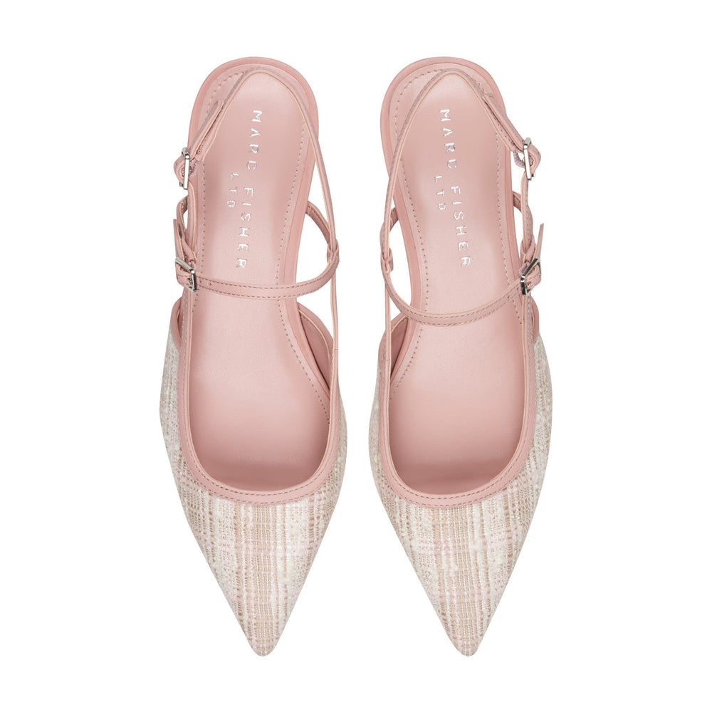 Ceddy Kitten Heel Slingback Pump - Pink Tweed / Marc Fisher Outlet