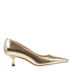 Calynna Leather Kitten Heel Pump - Gold Leather / Marc Fisher Discount