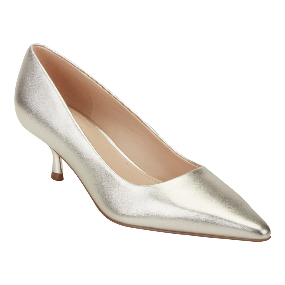 Calynna Leather Kitten Heel Pump - Platino Leather / Marc Fisher Online