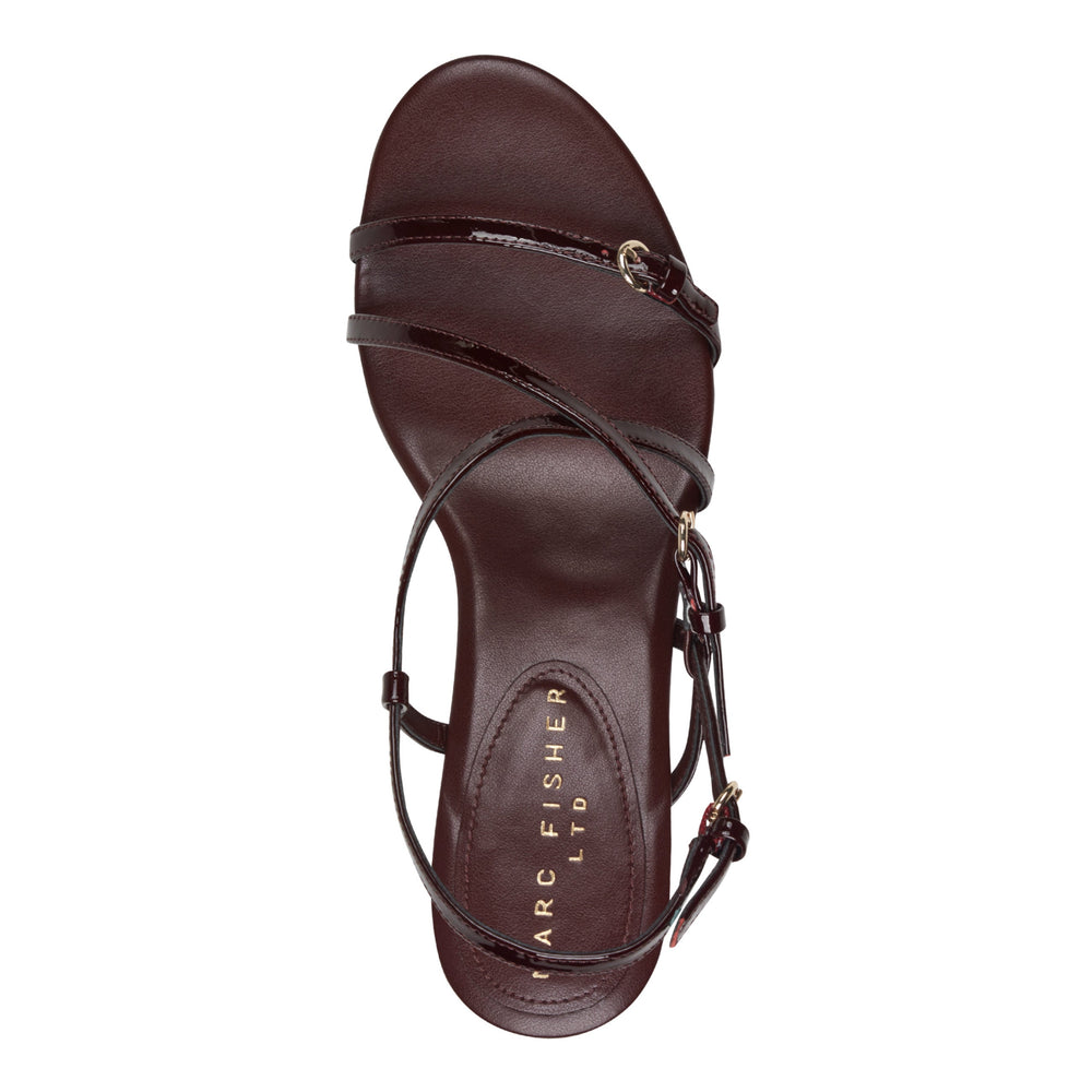Nylah Leather Strappy Sandal - Red Patent Leather / Marc Fisher For Sale