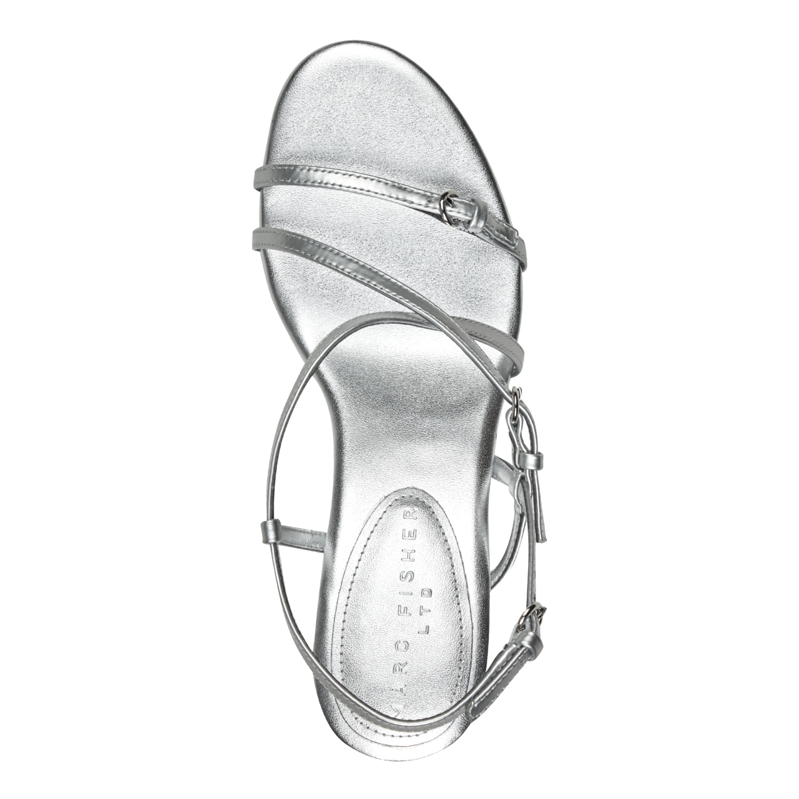 Nylah Leather Strappy Sandal - Silver Leather / Marc Fisher Sale