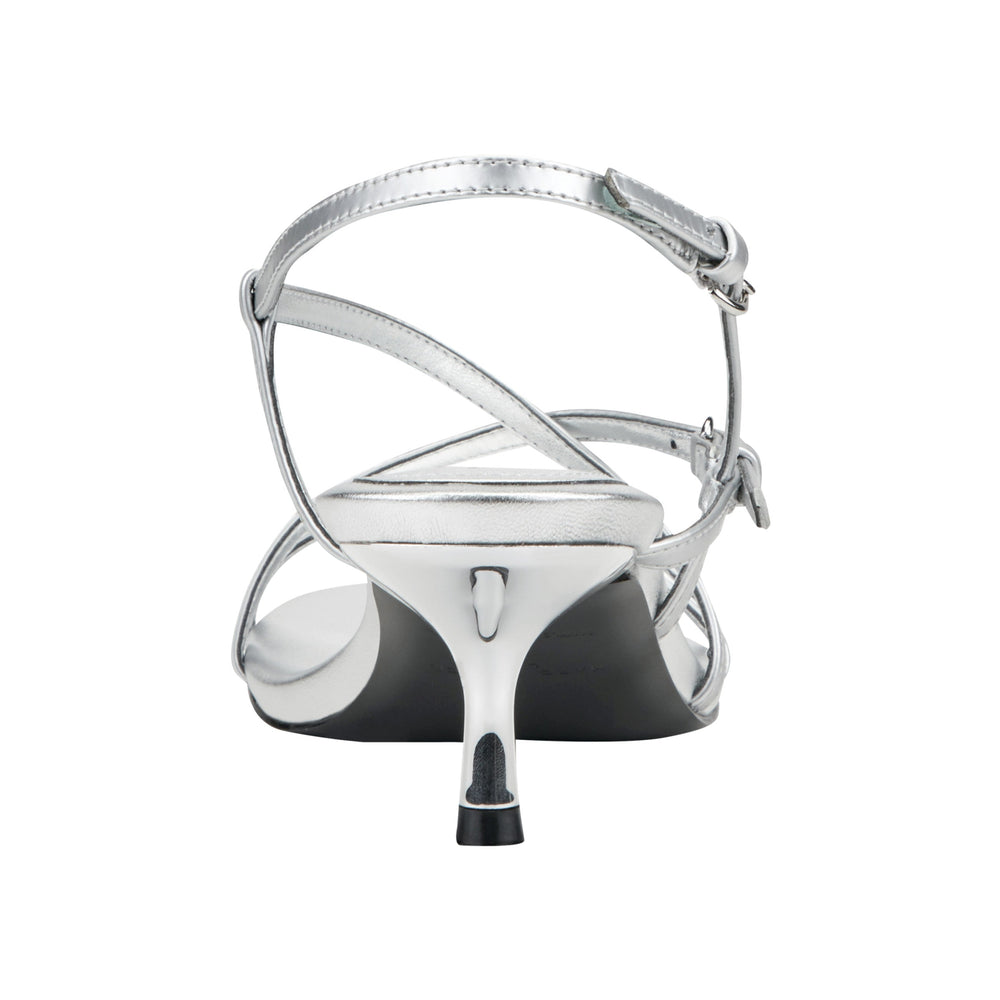 Nylah Leather Strappy Sandal - Silver Leather / Marc Fisher Sale