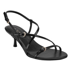 Nylah Leather Strappy Sandal - Black Patent Leather / Marc Fisher Outlet