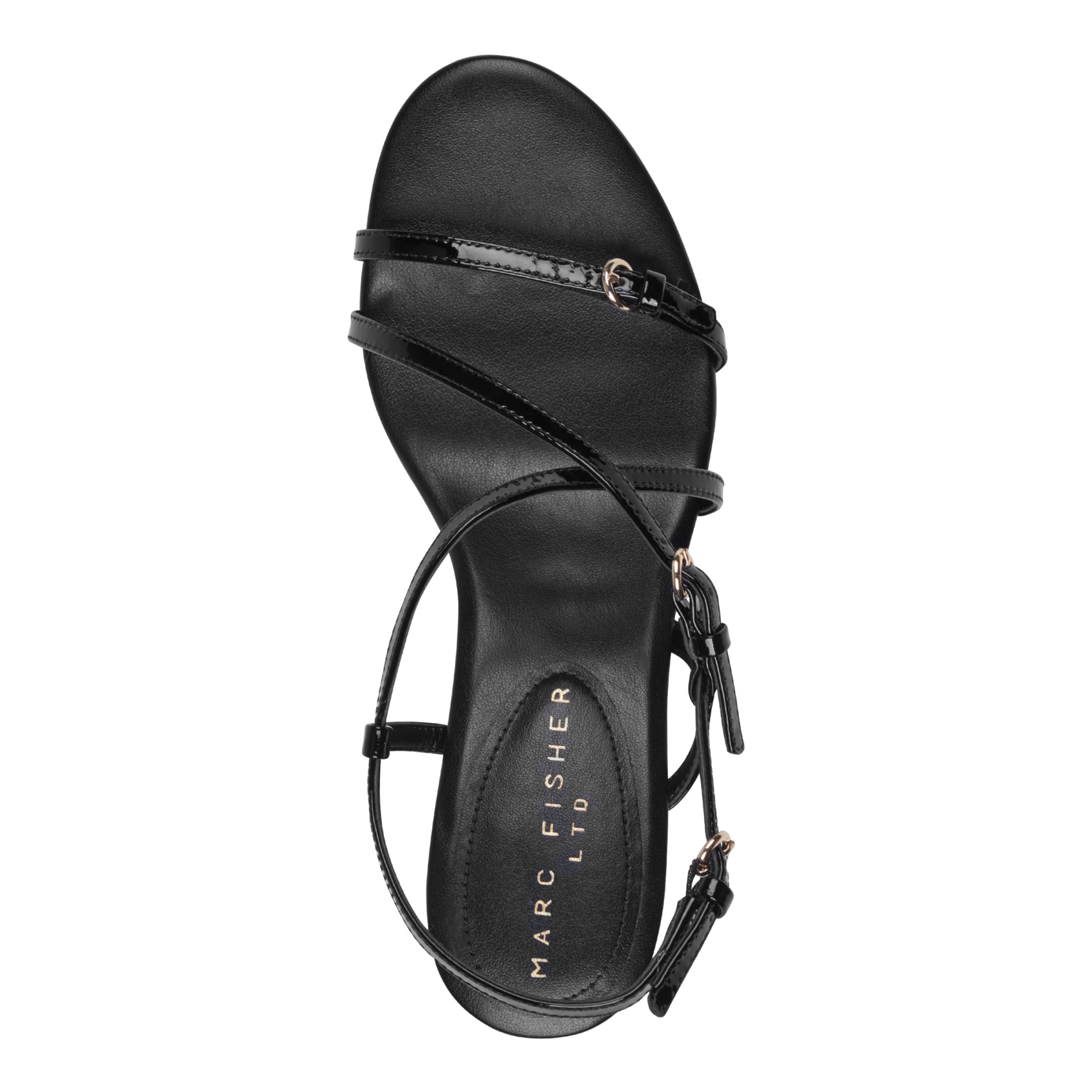 Nylah Leather Strappy Sandal - Black Patent Leather / Marc Fisher Outlet