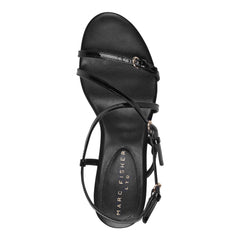 Nylah Leather Strappy Sandal - Black Patent Leather / Marc Fisher Outlet