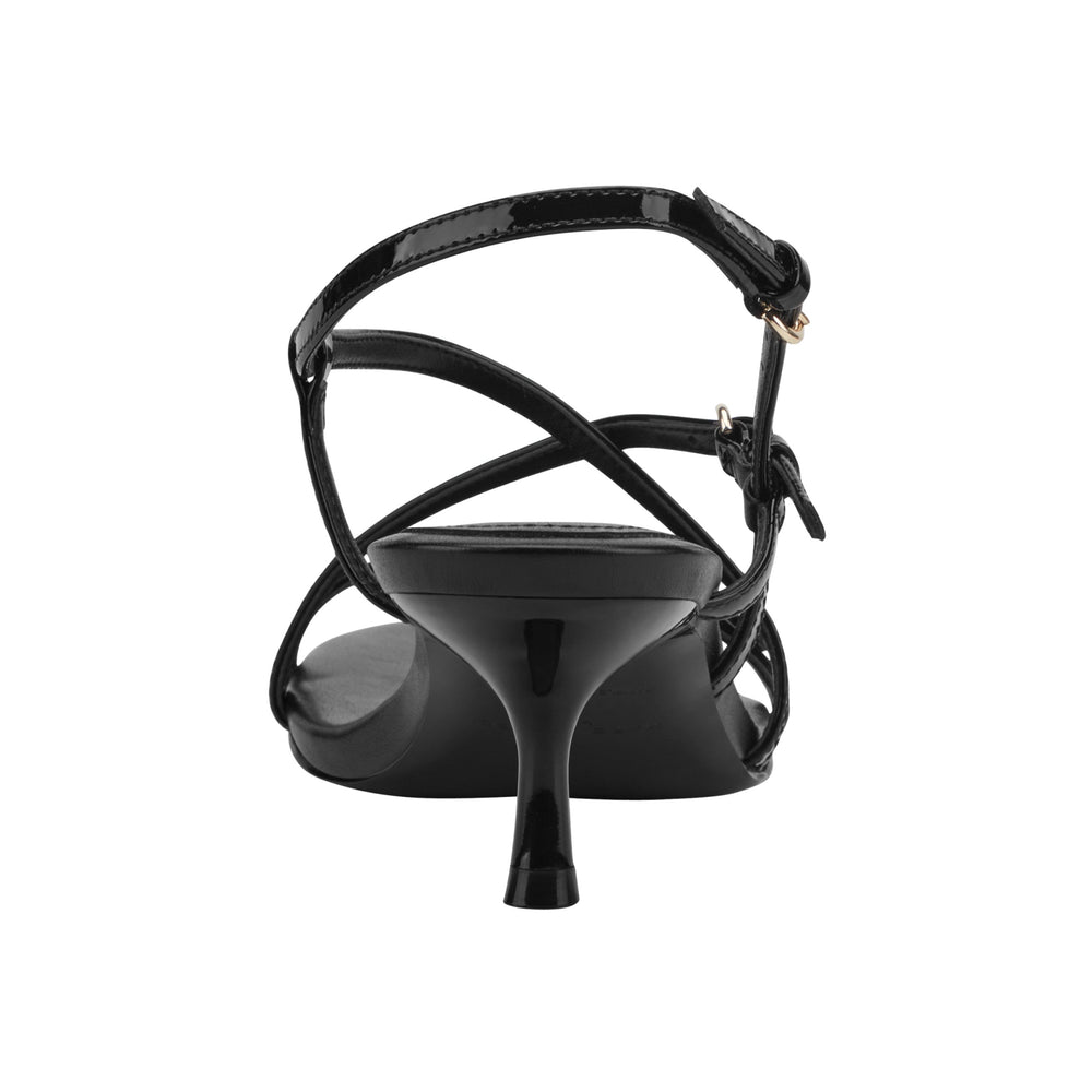 Nylah Leather Strappy Sandal - Black Patent Leather / Marc Fisher Outlet