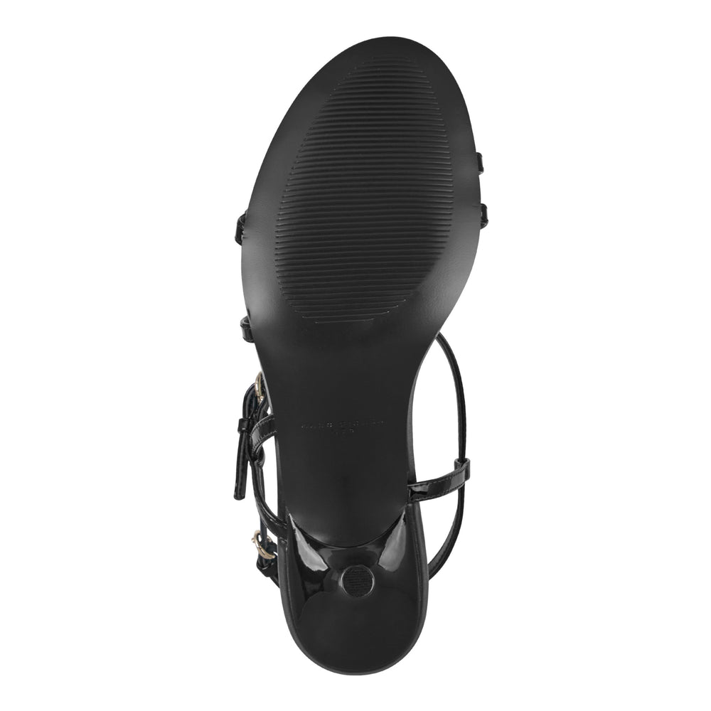 Nylah Leather Strappy Sandal - Black Patent Leather / Marc Fisher Outlet