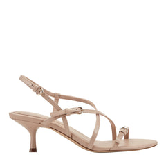Nylah Leather Strappy Sandal - Natural Patent Leather / Marc Fisher US