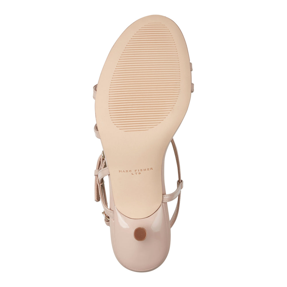 Nylah Leather Strappy Sandal - Natural Patent Leather / Marc Fisher US